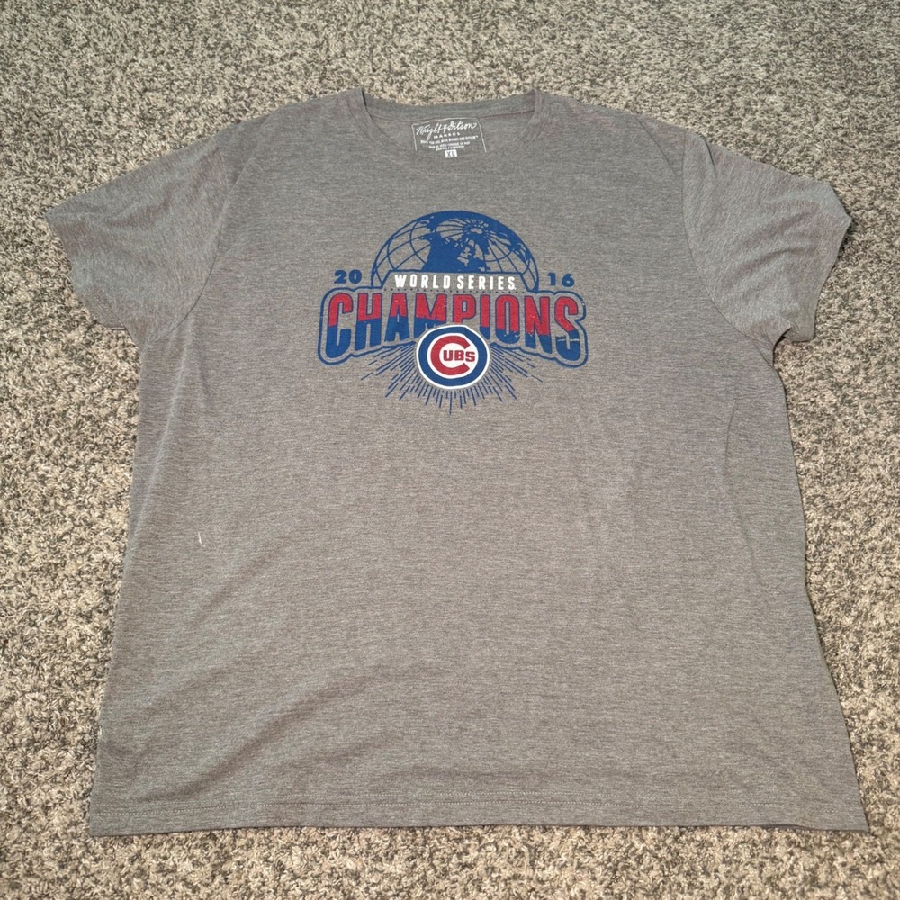 Wright & Ditson Chicago Cubs 2016 World Series Champions Gray T-Shirt Mens XL
